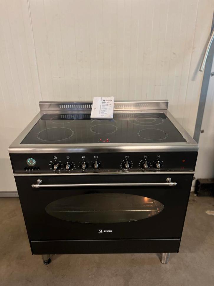 Luxe M-system Boretti fornuis - 90 cm, Witgoed en Apparatuur, Fornuizen, Zo goed als nieuw, Vrijstaand, Keramisch, 5 kookzones of meer