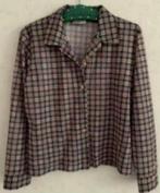 Bruine geblokte blouse, bloes; colours of the world; maat L, Kleding | Dames, Ophalen of Verzenden, Zo goed als nieuw, Maat 42/44 (L)