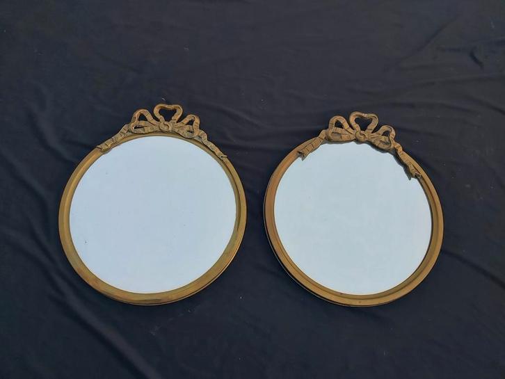 Twee gave bronzen spiegels in zeer goede staat  geen schade, Antiek en Kunst, Antiek | Spiegels, Rechthoekig, Ophalen of Verzenden