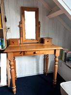 Antiek brocante geloogd grenen kaptafel, opknapperdje, Huis en Inrichting, Ophalen, Gebruikt, Landelijk antiek, 100 tot 150 cm