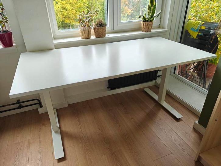 IKEA Skarsta Zit-Sta Bureau 160x80, Huis en Inrichting, Bureaus, Gebruikt, Bureau, In hoogte verstelbaar, Ophalen