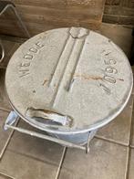 Zinken pedaalemmer, Huis en Inrichting, Woonaccessoires | Prullenbakken, Ophalen, Gebruikt, Metaal, Minder dan 50 cm