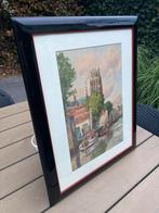 Toren van Dordrecht origineel aquarel, Antiek en Kunst, Kunst | Schilderijen | Klassiek, Ophalen of Verzenden