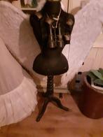 Antiek brocante zwarte wespentaille paspop op 3 poot, Ophalen of Verzenden