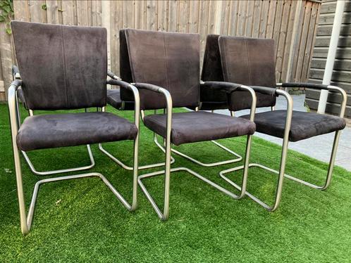 Set van 6 comfortabele designs stoelen, Huis en Inrichting, Stoelen, Zo goed als nieuw, Vijf, Zes of meer stoelen, Stof, Overige materialen