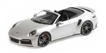 Porsche 911 (992) Turbo S Cabrio 2020 Zilver/MiniChamps 1:18 beschikbaar voor biedingen
