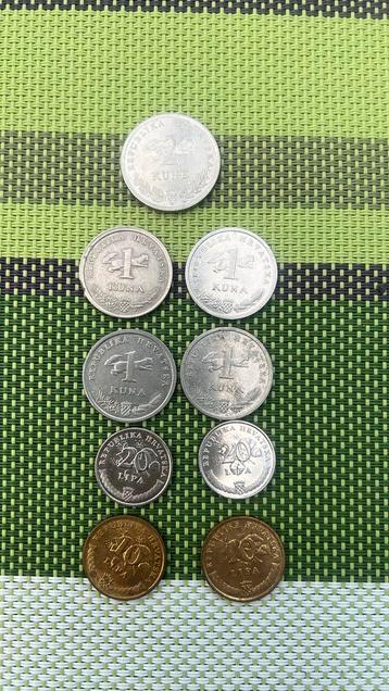 Set van 9 munten Kroatie Kuna beschikbaar voor biedingen