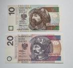Bankbiljet - Polen Polska - 10 en 20 Zlotych - UNC, Ophalen of Verzenden, Polen, Setje