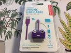 iPhone 30 pin USB cable 1 meter. "Kooky" paars. nieuw, Telecommunicatie, Mobiele telefoons | Telefoon-opladers, Ophalen of Verzenden
