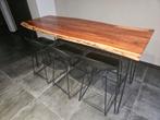 Luxe boomstam eettafel 1.80x0.70x0.92 incl. 6 mooie krukken., Huis en Inrichting, Tafels | Eettafels, Ophalen, 50 tot 100 cm, Zo goed als nieuw