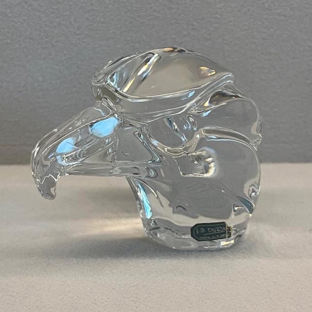 Gesigneerd J.G. Durand kristallen adelaarshoofd 7,5 cm hoog, Verzamelen, Beelden en Beeldjes, Zo goed als nieuw, Dier, Ophalen of Verzenden