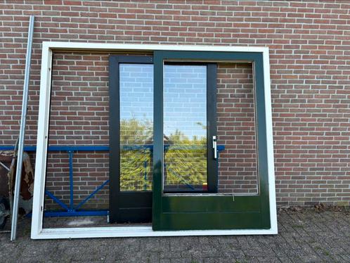 Mooie gebruikte schuifpui!, Doe-het-zelf en Verbouw, Kozijnen en Schuifpuien, Gebruikt, Schuifpui, Hout, 225 cm of meer, Ophalen of Verzenden