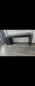 Ikea Micke bureau zwart + ladeblok, Ophalen, Gebruikt, Bureau