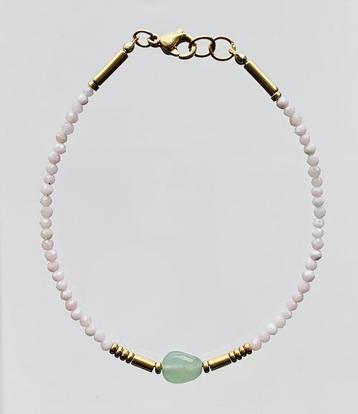 Minimalistisch armband Pink Opal & Aventurine beschikbaar voor biedingen