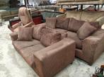 Ribstof banken set 3 en 2 zits bruin, Huis en Inrichting, Fauteuils, ., Ophalen of Verzenden, Zo goed als nieuw, .