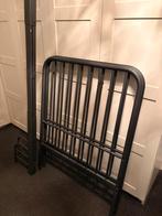 Zwart Spijlenbed  incl. IKEA Sultan Matras, Ophalen, 90 cm, Eenpersoons, Zwart