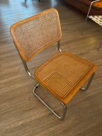 Vintage Cesca-stijl stoel met rotan zitting – buisframe, Ophalen, Gebruikt, Bruin, Riet of Rotan