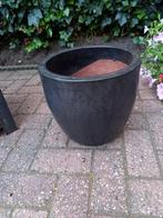Zwarte buiten bloempotten 33 cm, Tuin en Terras, Bloembakken en Plantenbakken, Ophalen, Gebruikt, Rond, Minder dan 60 cm