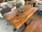 Magazijn Uitverkoop Nieuwe boomstamtafel mangohout matrix, Nieuw, Ophalen of Verzenden, Info@wkhome.nl, Argonweg 20 Amersfoort