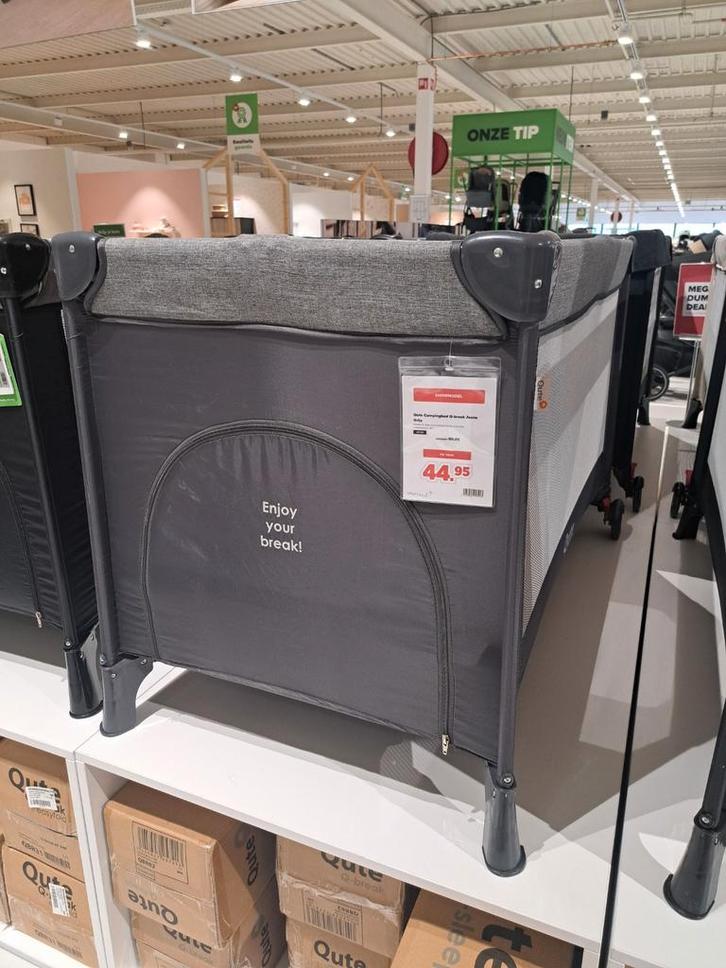 Qute - Break campingbed jeans, Kinderen en Baby's, Babywiegjes en Ledikanten, Zo goed als nieuw, Reisbedje, Ophalen