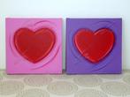 Hart schilderijtjes 18x18 cm, Antiek en Kunst, Ophalen of Verzenden