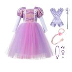 Prinsessenjurk – Rapunzel jurk + accessoires 92 tm 152