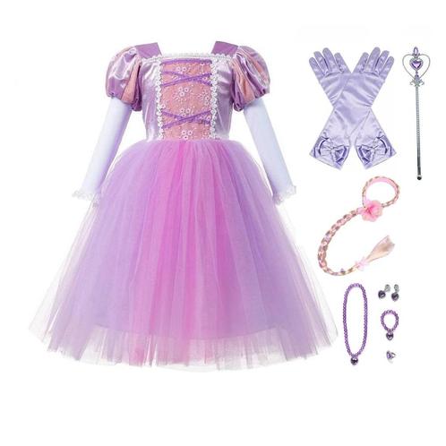 Prinsessenjurk – Rapunzel jurk + accessoires 92 tm 152, Kinderen en Baby's, Carnavalskleding en Verkleedspullen, Nieuw, Meisje