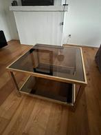 Glazen Salon tafel met goud frame, Ophalen, Zo goed als nieuw