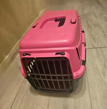 ALS NIEUWE Fuchsia Roze/Zwart kattenreisjemandje beschikbaar voor biedingen