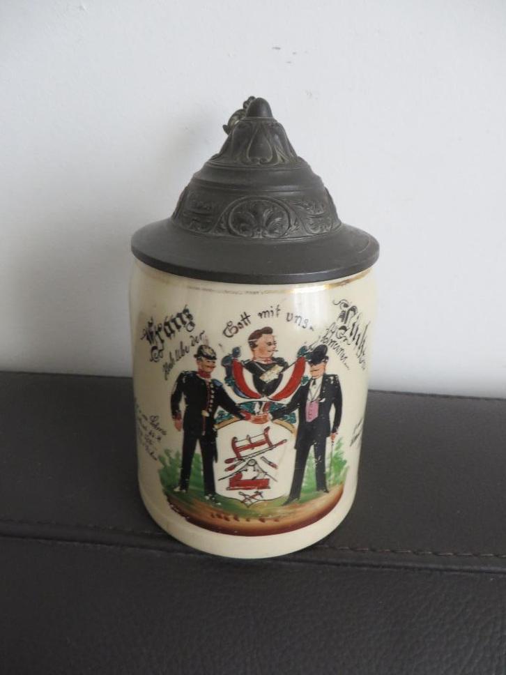 Bier kruik, Regiment Duitsland Ehrenbreitstein, 1897, Antiek en Kunst, Antiek | Keramiek en Aardewerk, Verzenden