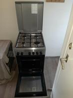 Rvs gasfornuis met elektrische oven, Witgoed en Apparatuur, Fornuizen, Ophalen, 4 kookzones, Zo goed als nieuw, Gas