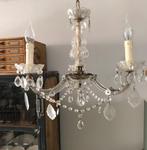 Mooie kroonluchter met glazen pegels. hanglamp glas, Antiek en Kunst, Ophalen of Verzenden