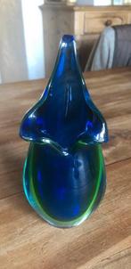 Venetiaans glas vaasje - Blauw en Groen, Gebruikt, Blauw, Ophalen of Verzenden, Glas