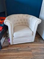Creme fauteuil, Huis en Inrichting, Fauteuils, Ophalen, Minder dan 75 cm, Zo goed als nieuw, 75 tot 100 cm
