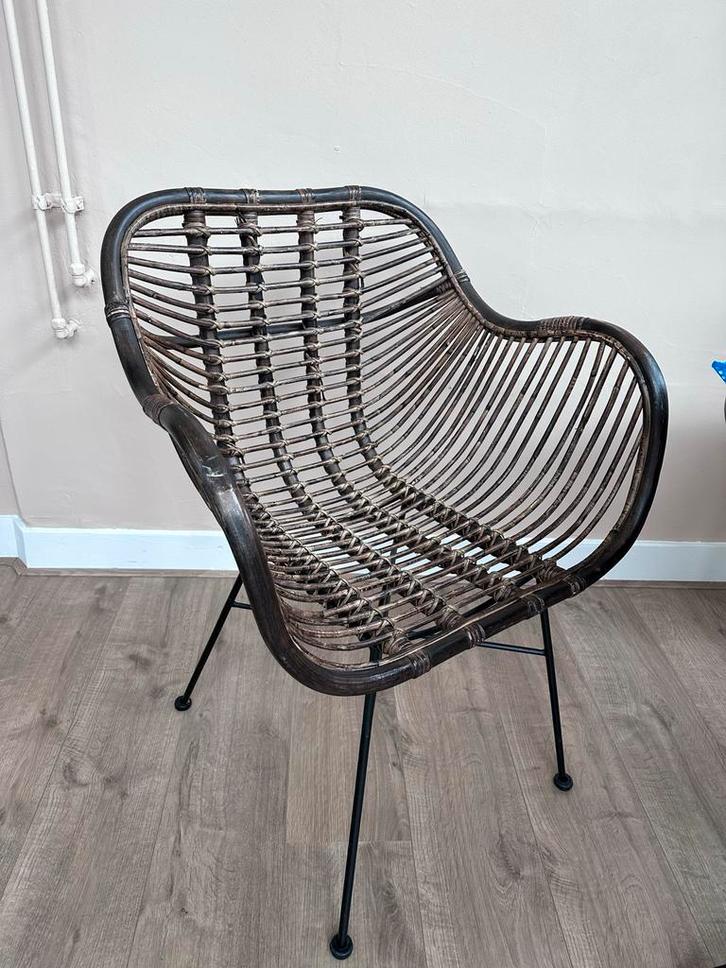 Rotan eetkamerstoelen - Set van 2, Huis en Inrichting, Stoelen, Gebruikt, Twee, Riet of Rotan, Bruin, Ophalen