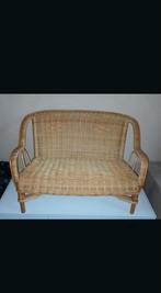 Rieten rotan bankje  bamboe bankje, Ophalen, Gebruikt, Riet