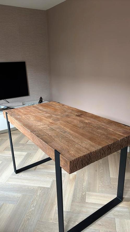 Robuuste bartafel van teakhout, Huis en Inrichting, Tafels | Eettafels, Zo goed als nieuw, 50 tot 100 cm, 100 tot 150 cm, Vier personen
