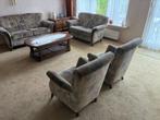 Te koop 2 + 2,5 zits bankstel en 2 fauteuils eiken met stof, Ophalen, Hout, Gebruikt, Overige maten