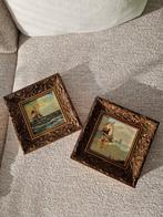 kleine schilderijen maritiem schepen oude lijsten, Antiek en Kunst, Ophalen of Verzenden