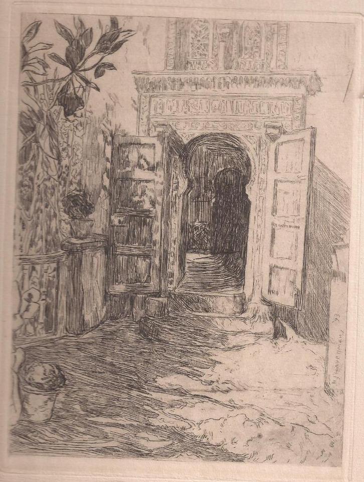 Haverman, H.J. - Oosters Poortje Ets 1893, Antiek en Kunst, Kunst | Etsen en Gravures, Ophalen of Verzenden
