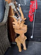 Houten Bijzettafel Olifant met houten sierverlichting, Antiek en Kunst, Ophalen