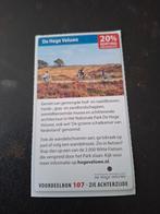 De Hoge  Veluwe 20% korting, Tickets en Kaartjes, Kortingen en Cadeaubonnen, Drie personen of meer, Kortingsbon, Overige typen