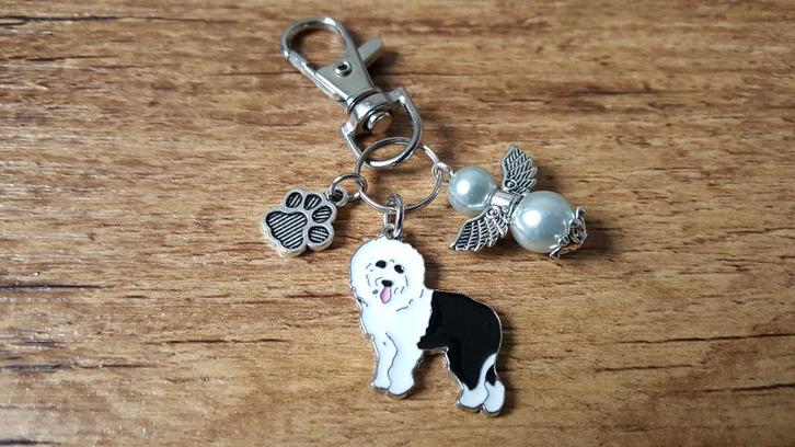 Tashanger Oud engelse herdershond Bobtail emaille engeltje, Sieraden, Tassen en Uiterlijk, Tassen | Damestassen, Nieuw, Handtas