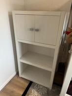Witte kast met deuren en planken, Huis en Inrichting, Kasten | Boekenkasten, Ophalen, Overige materialen, Gebruikt, 100 tot 150 cm