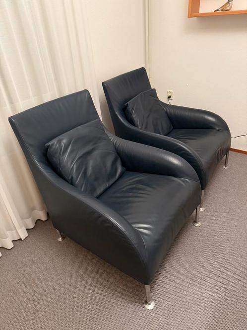 B&B Italia leren fauteuils te koop, Huis en Inrichting, Fauteuils, Zo goed als nieuw, Leer, 50 tot 75 cm, Minder dan 75 cm, Ophalen