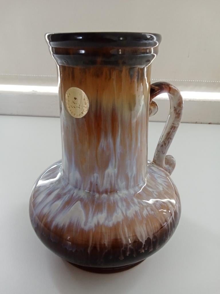 Vintage Strehla druipglazuur vaasje., Antiek en Kunst, Ophalen of Verzenden