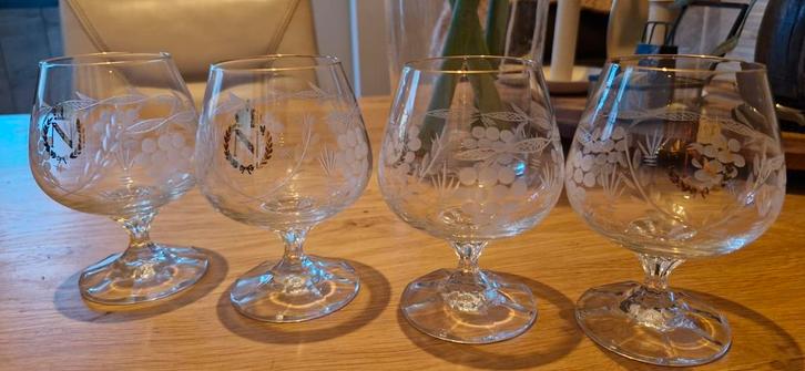 Mooie Napoleon Cognac Glazen - Set van 4, Antiek en Kunst, Antiek | Glas en Kristal, Ophalen