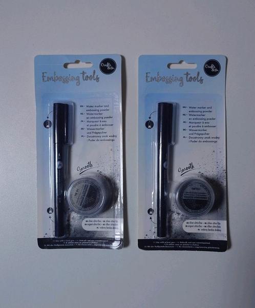 Crafts & Co embossing tools pen met zilver poeder NIEUW, Hobby en Vrije tijd, Stempelen, Nieuw, Ophalen of Verzenden