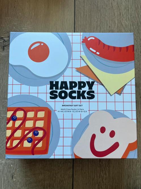 Happy socks sokken Breakfast gift set, 4 paar sokken 41-46, Kleding | Heren, Sokken en Kousen, Nieuw, Maat 43 t/m 46, Ophalen of Verzenden
