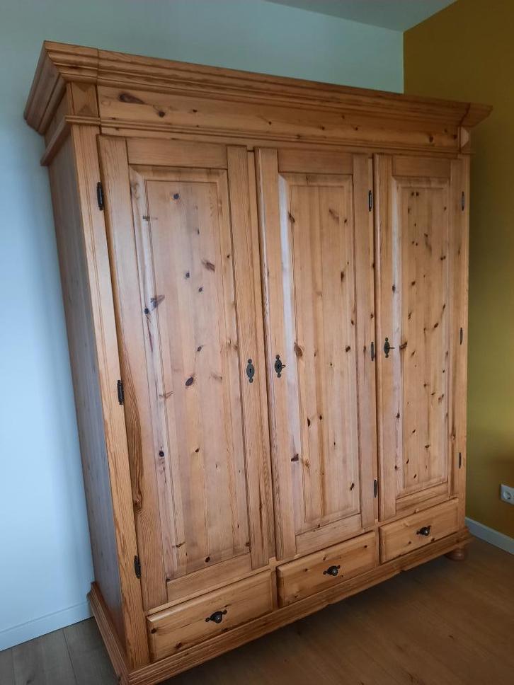 Kledingkast (grenen, hang en leg), Huis en Inrichting, Kasten | Kledingkasten, Gebruikt, 200 cm of meer, 150 tot 200 cm, 50 tot 75 cm